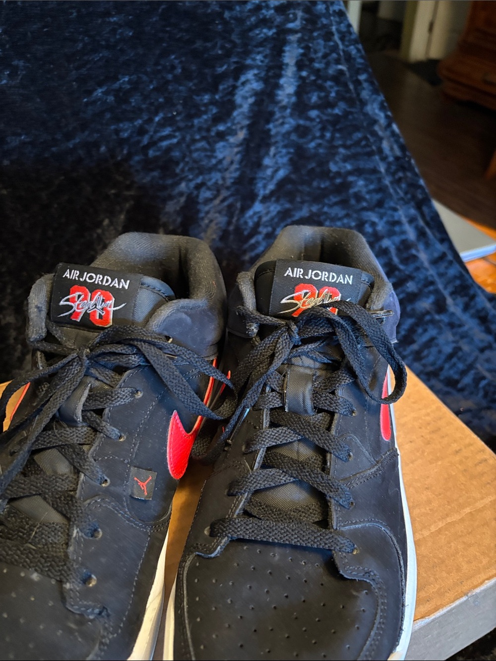 Jordan Men’s Black and Red Athletic Shoes